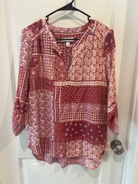 Kim Rogers Patchwork Blouse Size Medium